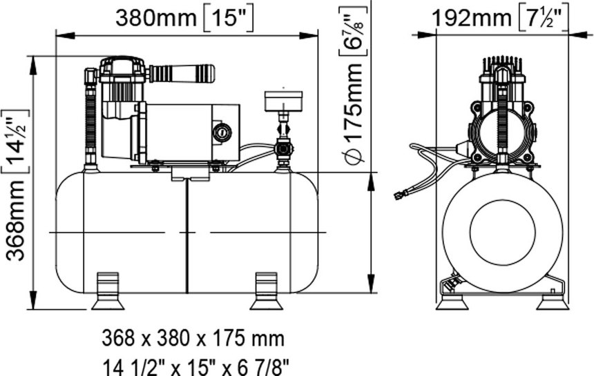 COMPRESSEUR M3 12V 8 BAR - 47L/MIN - IMBCO