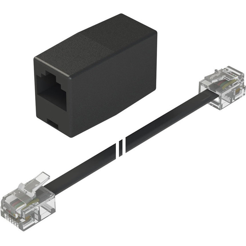 RJ11 Cable negro con acoplador para SCS / PCS