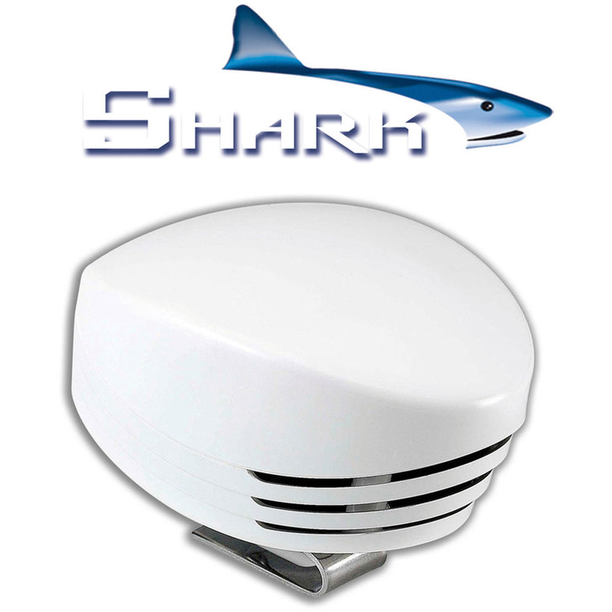 SHARK Single horn, white plastic, blister