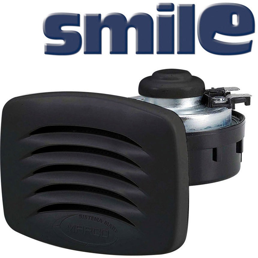 SMILE bocina para empotrar con rejilla negra, blister