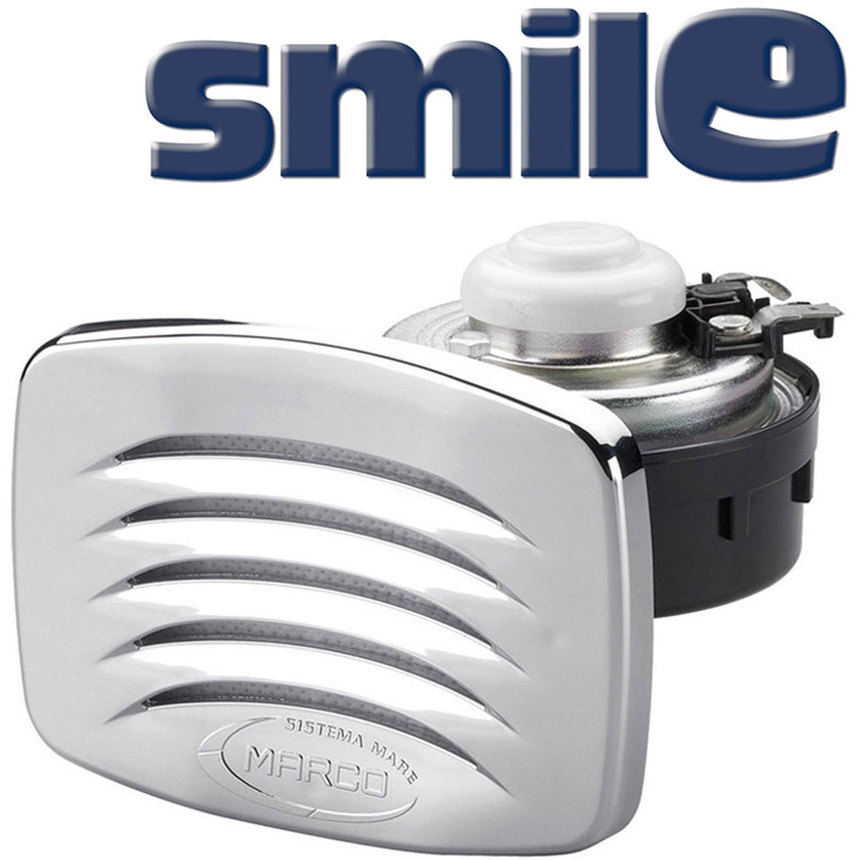 SMILE built-in horn with chromed grill, blister