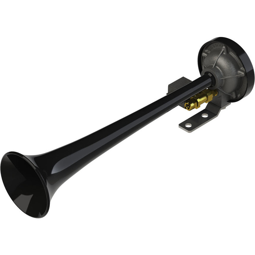 TP1/B Single horn black painted metal + electric valve