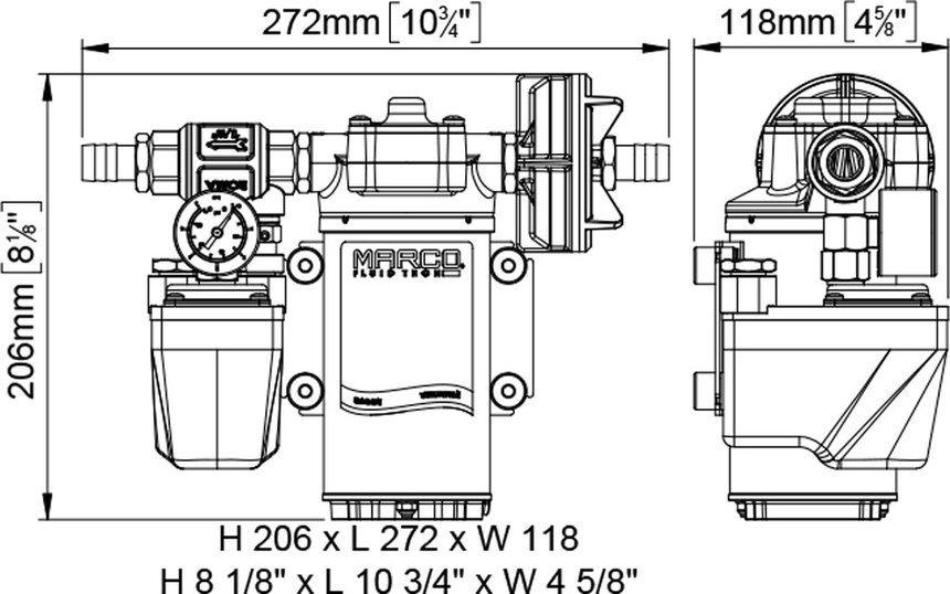 UP2/A autoclave con pressostato 10 l/min 12V 24V