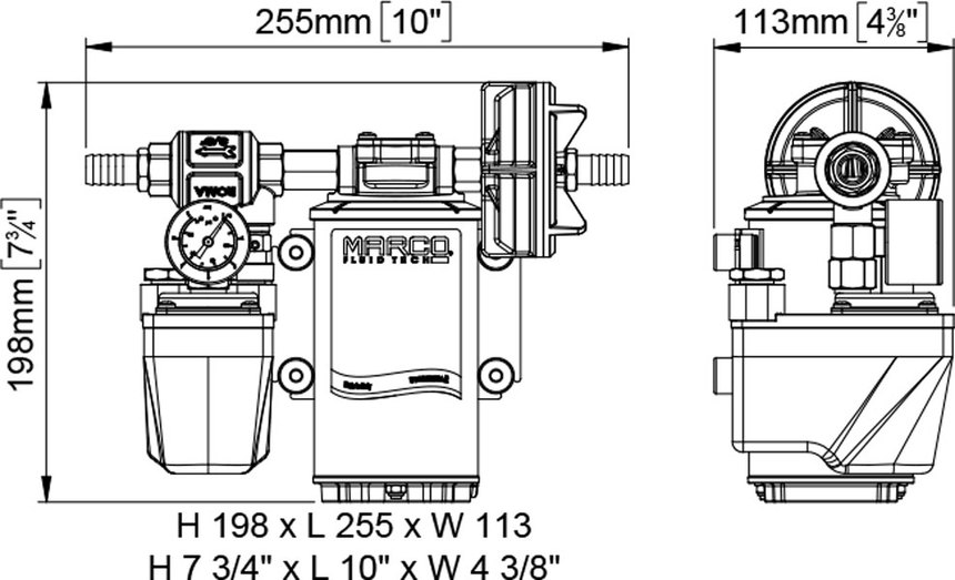 UP9/A Automatische Druckwasserpumpe für Dauerbelastung 12V 24V