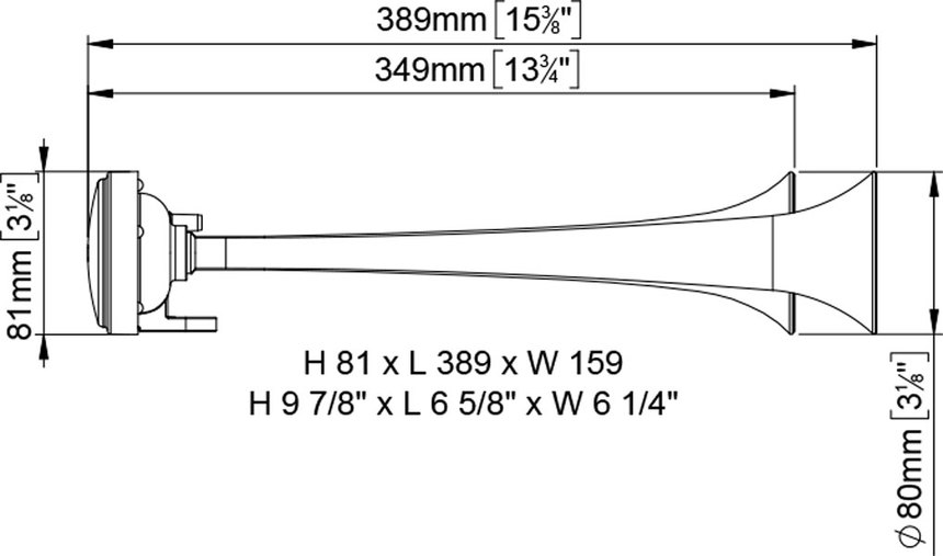 Marco - Einzelhorn Horn 50cm + Kompressor 2 Bar 12V