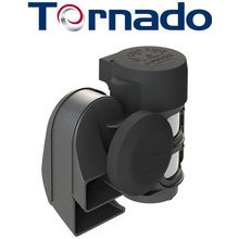 TORNADO Compact twin tone horn with integrated compressor